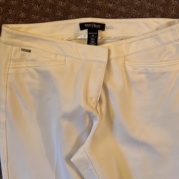 Cream stretchy dress pants by White House Black Market 6Boot cut. - Picture 2 of 6